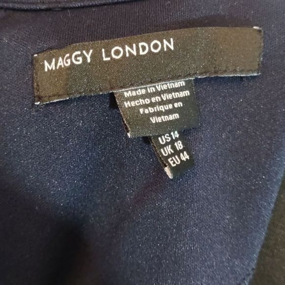 Maggy London Stripes Sleeveless Shift Dress Sz 14 - Picture 12 of 14